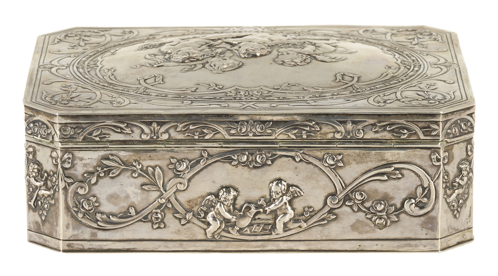 Lot 74: Continental Silver Jewelry Box