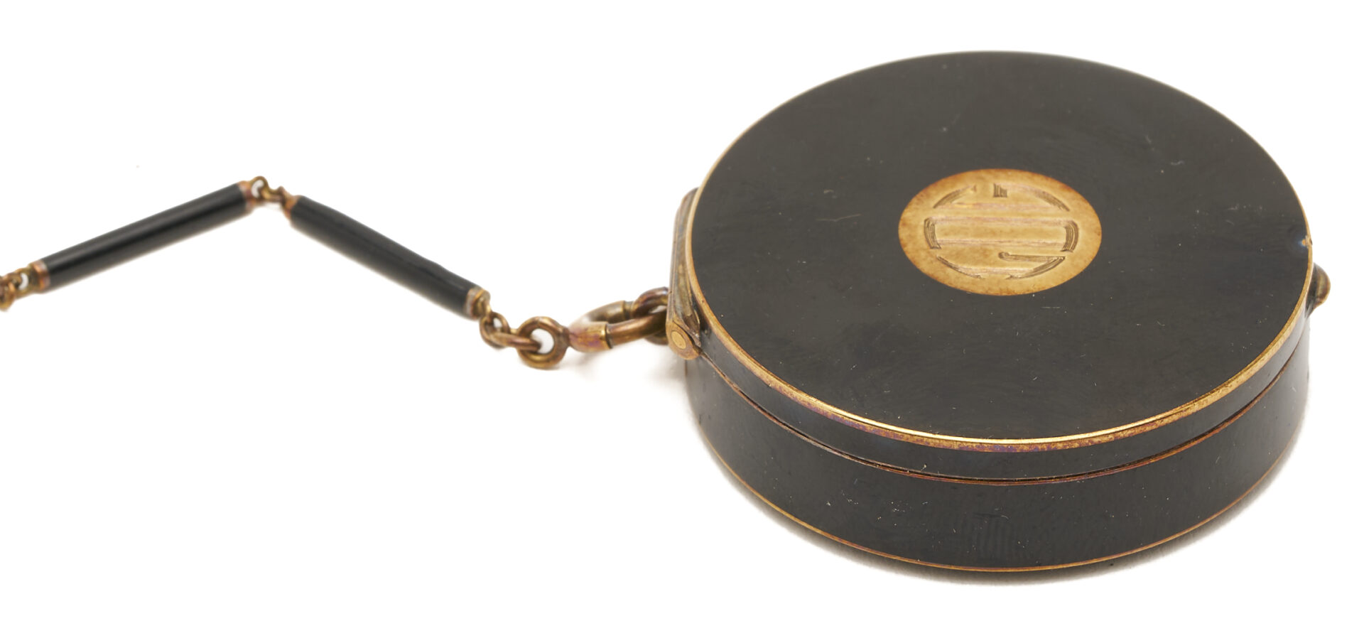 Lot 756: Cartier Art Deco Enamel and Gold Compact