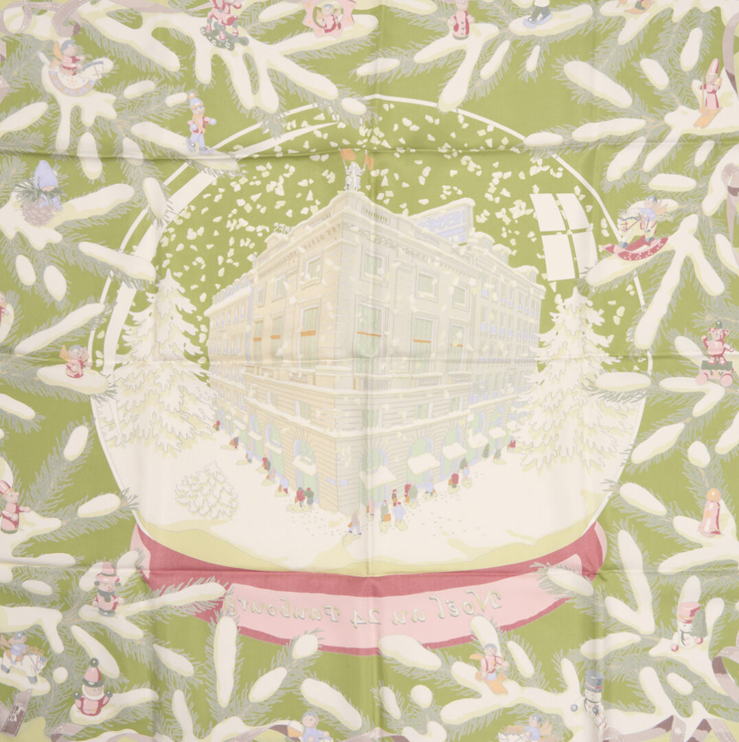 Lot 762: Hermes Silk Scarf, Noel 24 au Rue Faubourg