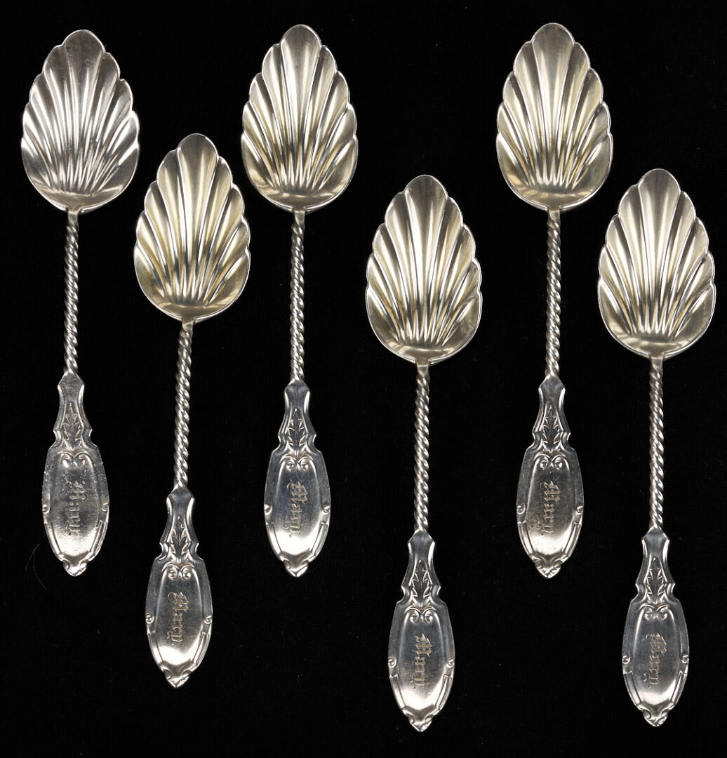 Lot 77: 24 pcs Cased Twist Handle Silver Flatware, Cincinnati