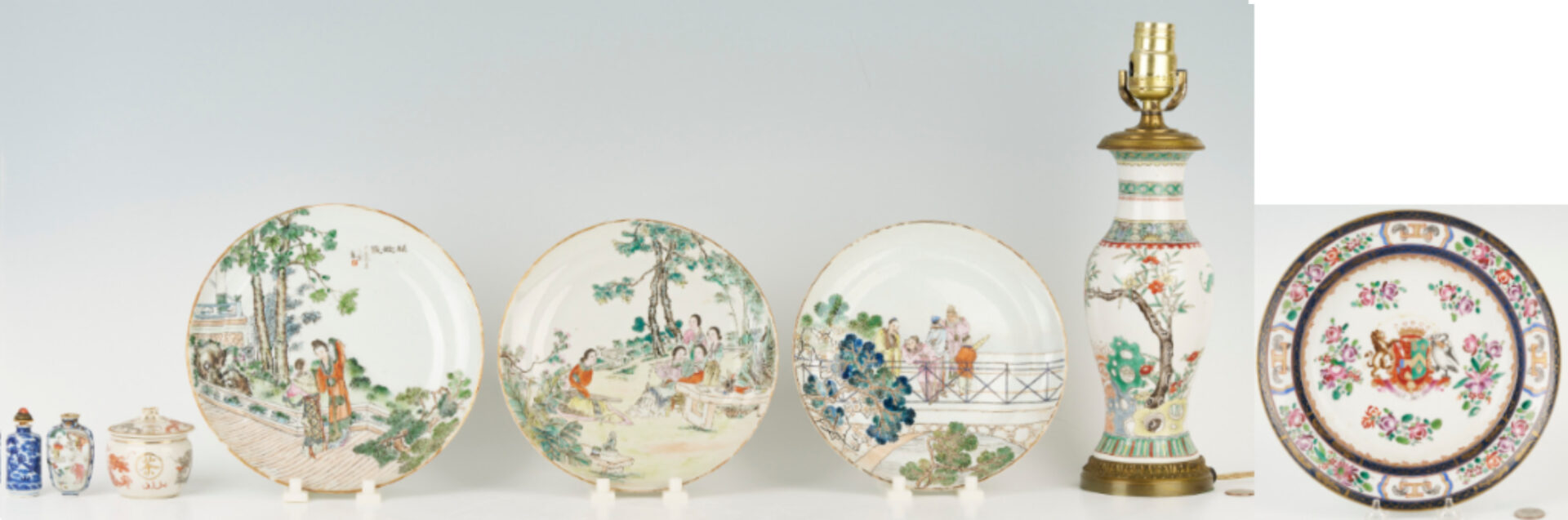 Lot 780: 8 Chinese Porcelain Items incl. Panama Pacific Exhibited