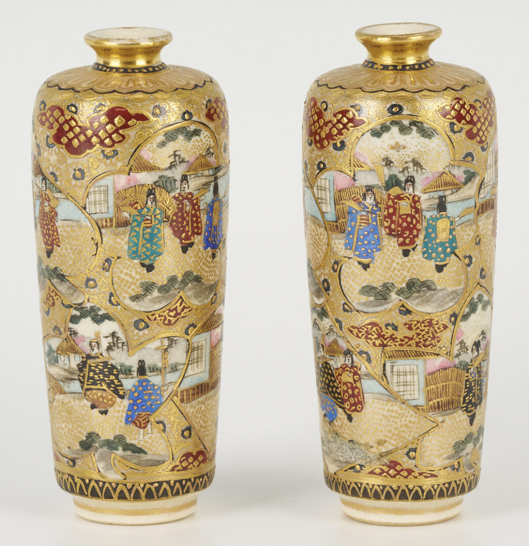 Lot 782: 5 Japanese Meiji Satsuma Miniature Vases