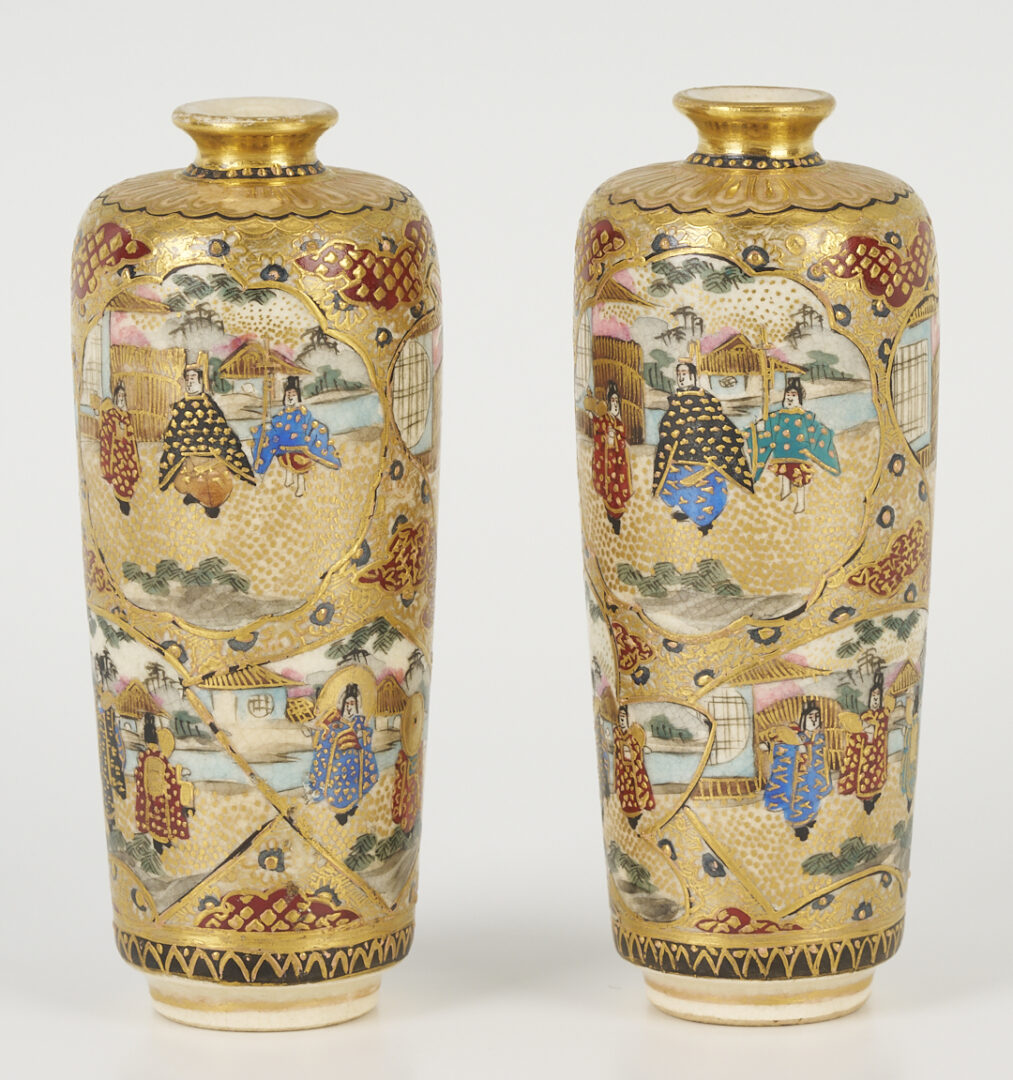 Lot 782: 5 Japanese Meiji Satsuma Miniature Vases