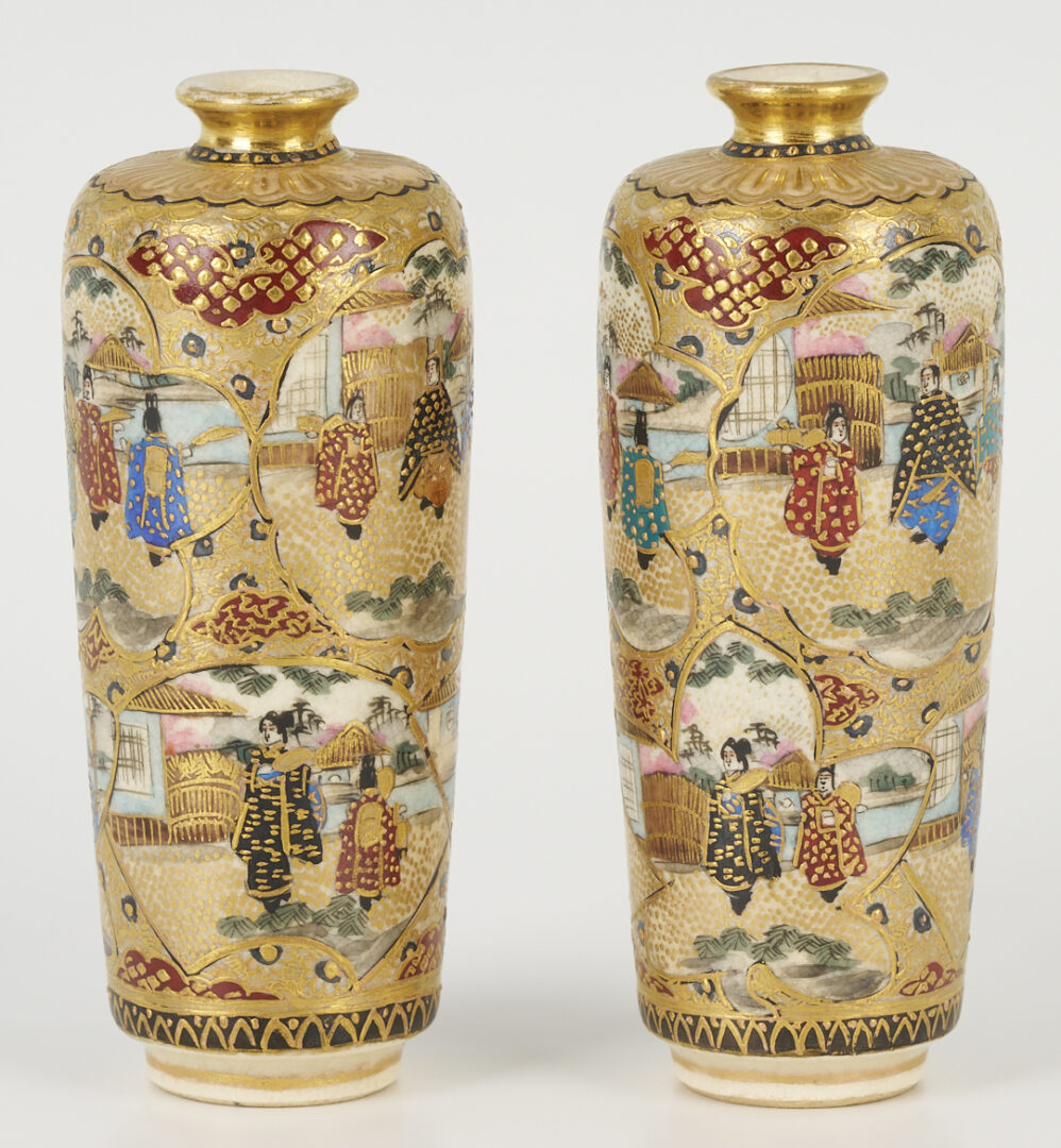 Lot 782: 5 Japanese Meiji Satsuma Miniature Vases