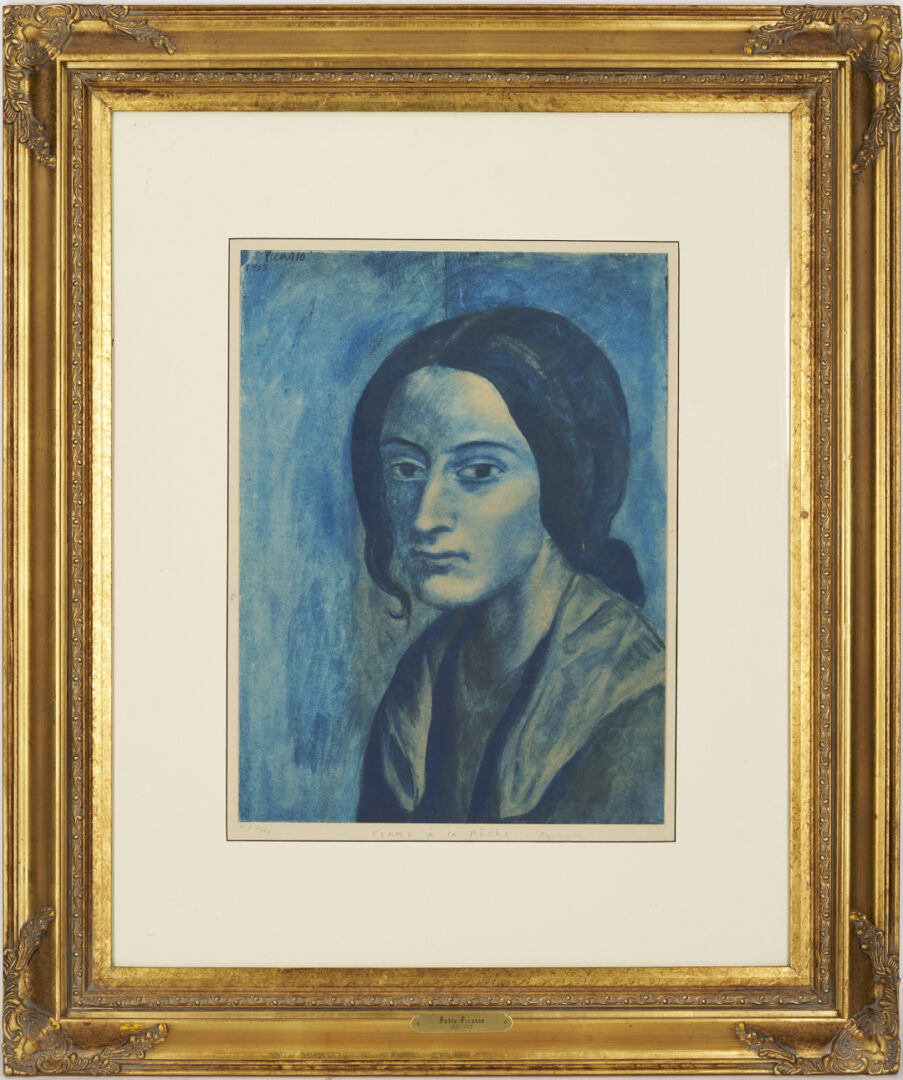 Lot 786: After Picasso, Femme a la Meche from Bleus de Barcelone