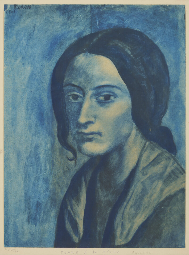 Lot 786: After Picasso, Femme a la Meche from Bleus de Barcelone