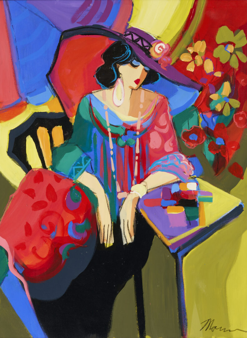 Lot 789: Isaac Maimon Painting, Seated Woman