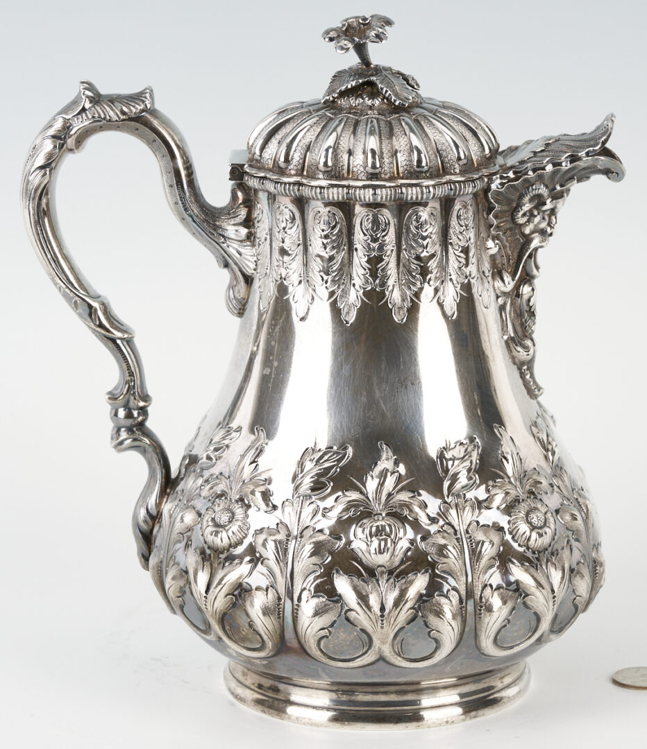 Lot 78: Hayden & Whilden SC Retailed Coin Silver Coffee Pot