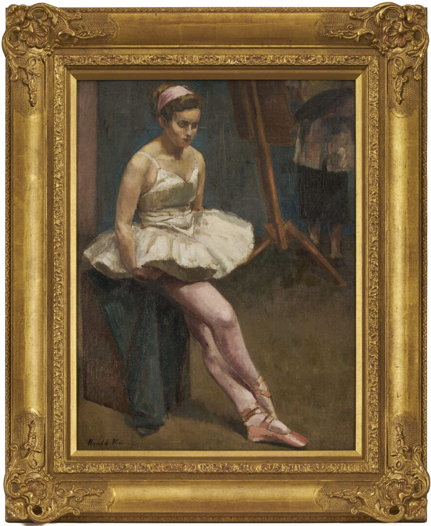 Lot 799: Harold Knight Oil Painting, Ballerina, Possibly w/ Laura Knight at Work