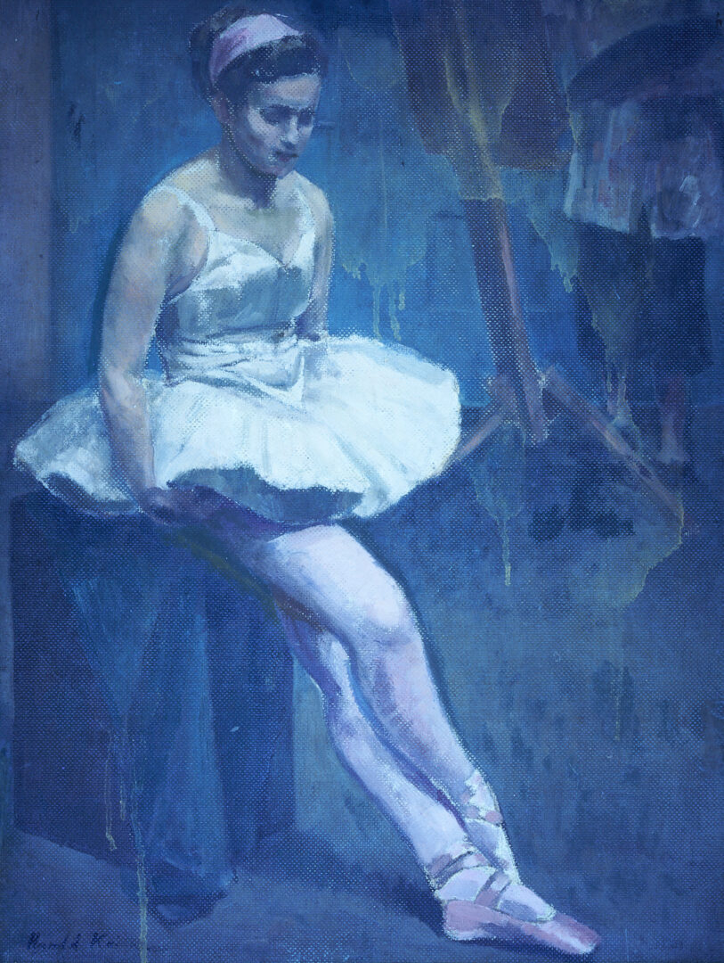 Lot 799: Harold Knight Oil Painting, Ballerina, Possibly w/ Laura Knight at Work