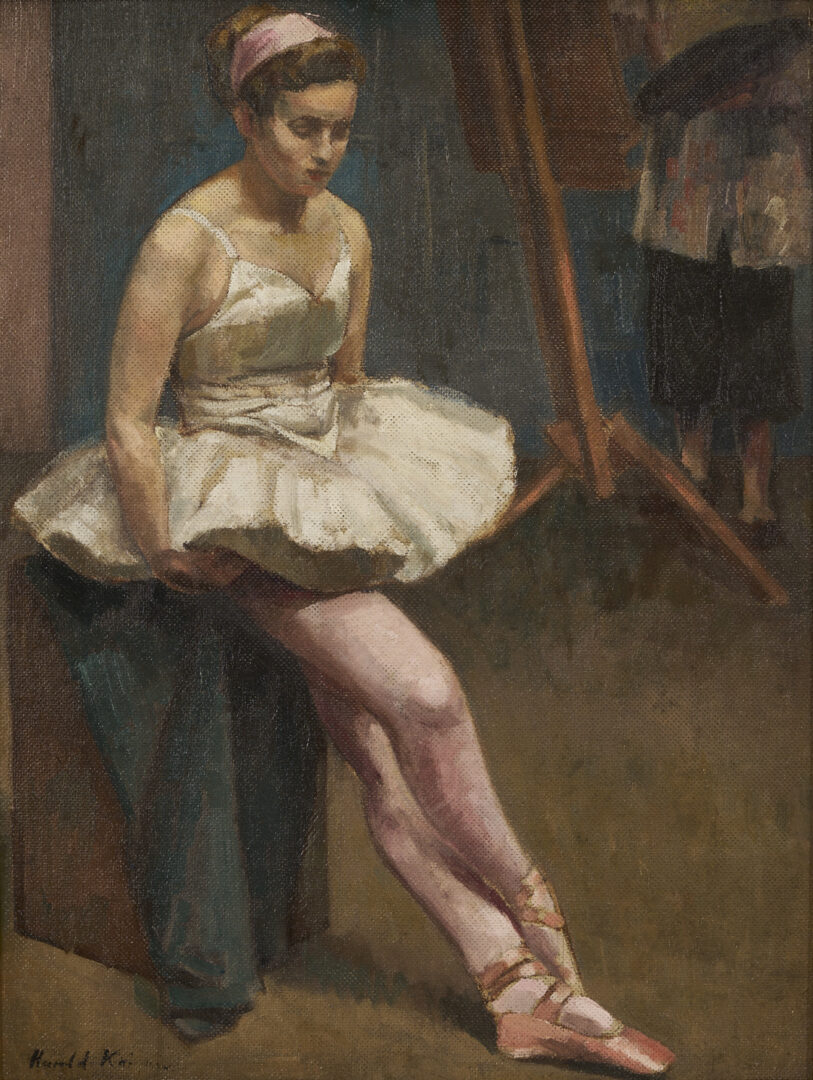 Lot 799: Harold Knight Oil Painting, Ballerina, Possibly w/ Laura Knight at Work