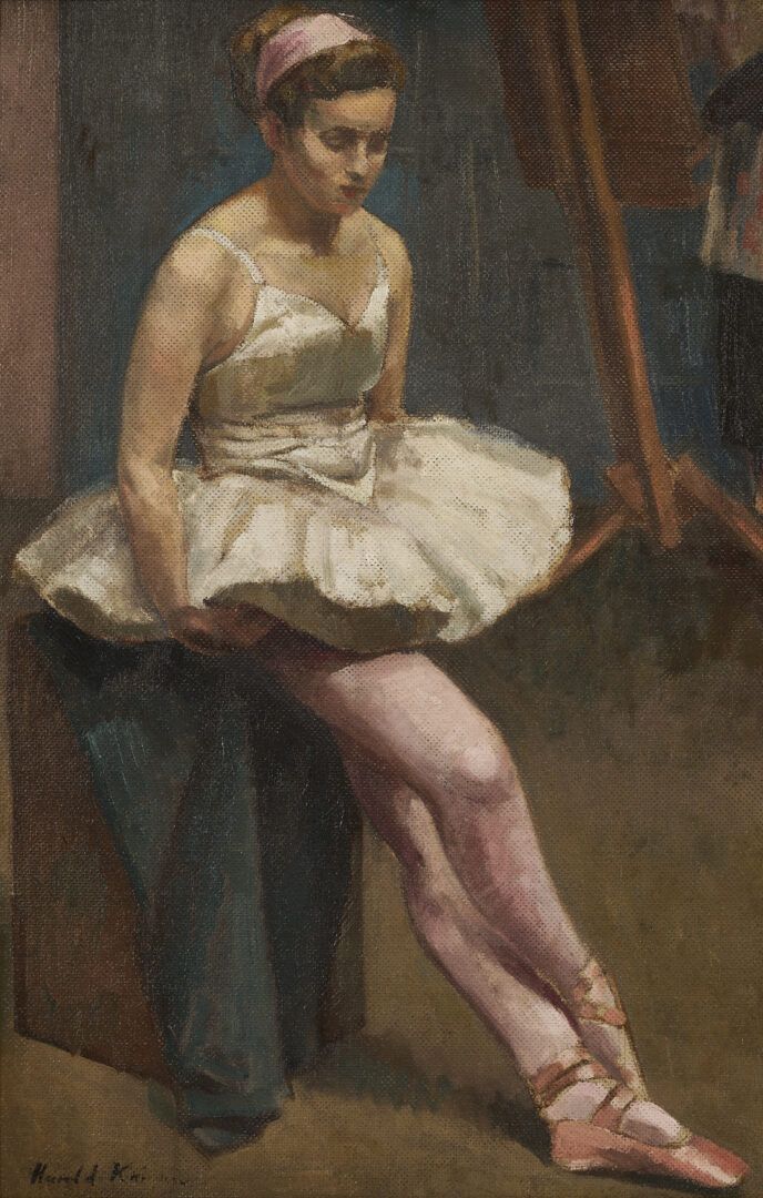 Lot 799: Harold Knight Oil Painting, Ballerina, Possibly w/ Laura Knight at Work