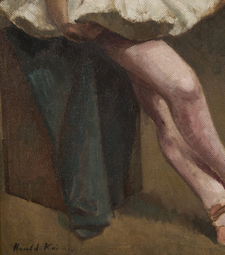 Lot 799: Harold Knight Oil Painting, Ballerina, Possibly w/ Laura Knight at Work