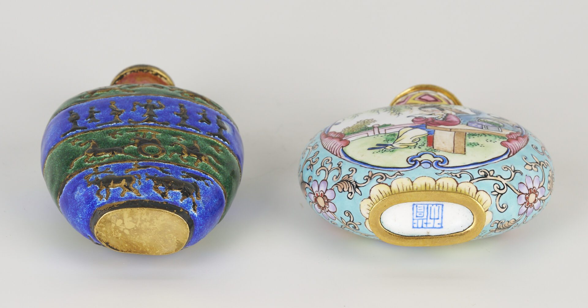 Lot 7: 2 Chinese Enameled Snuff Bottles