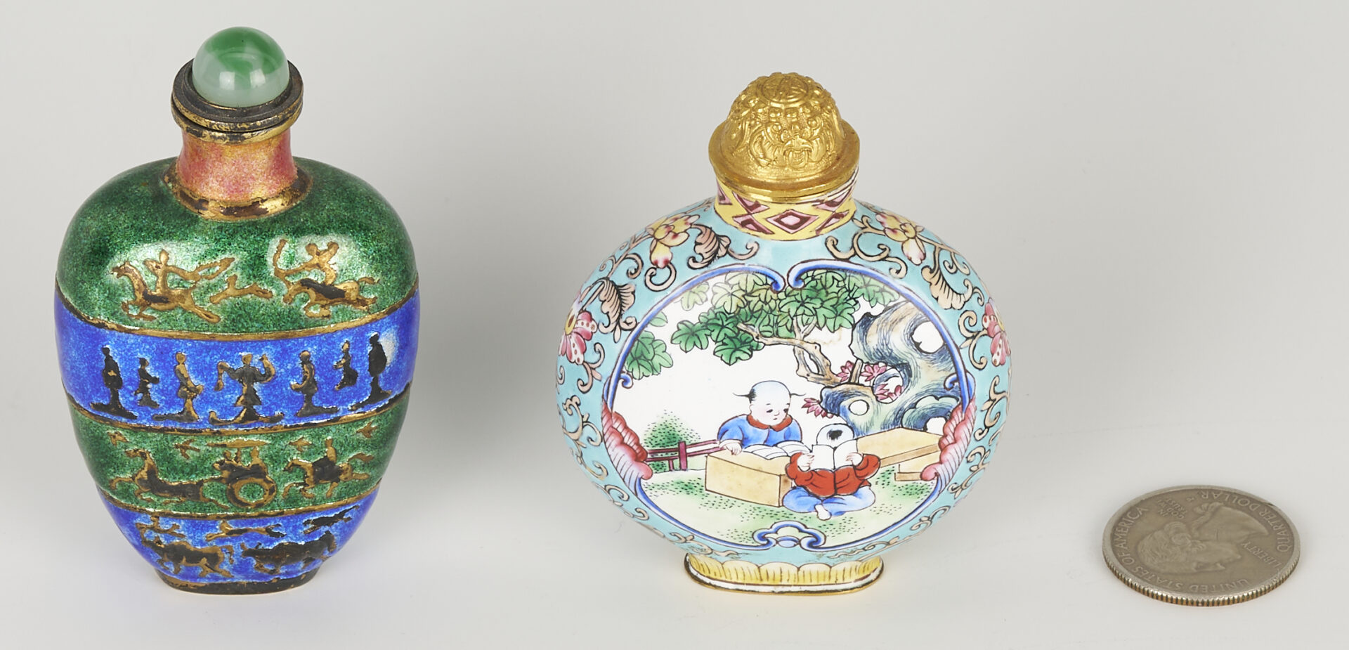 Lot 7: 2 Chinese Enameled Snuff Bottles