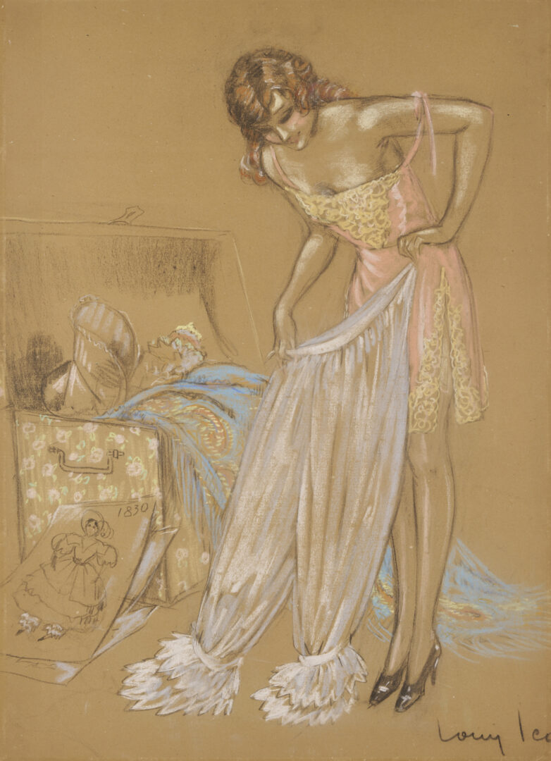 Lot 805: Louis Icart Original Pastel Drawing