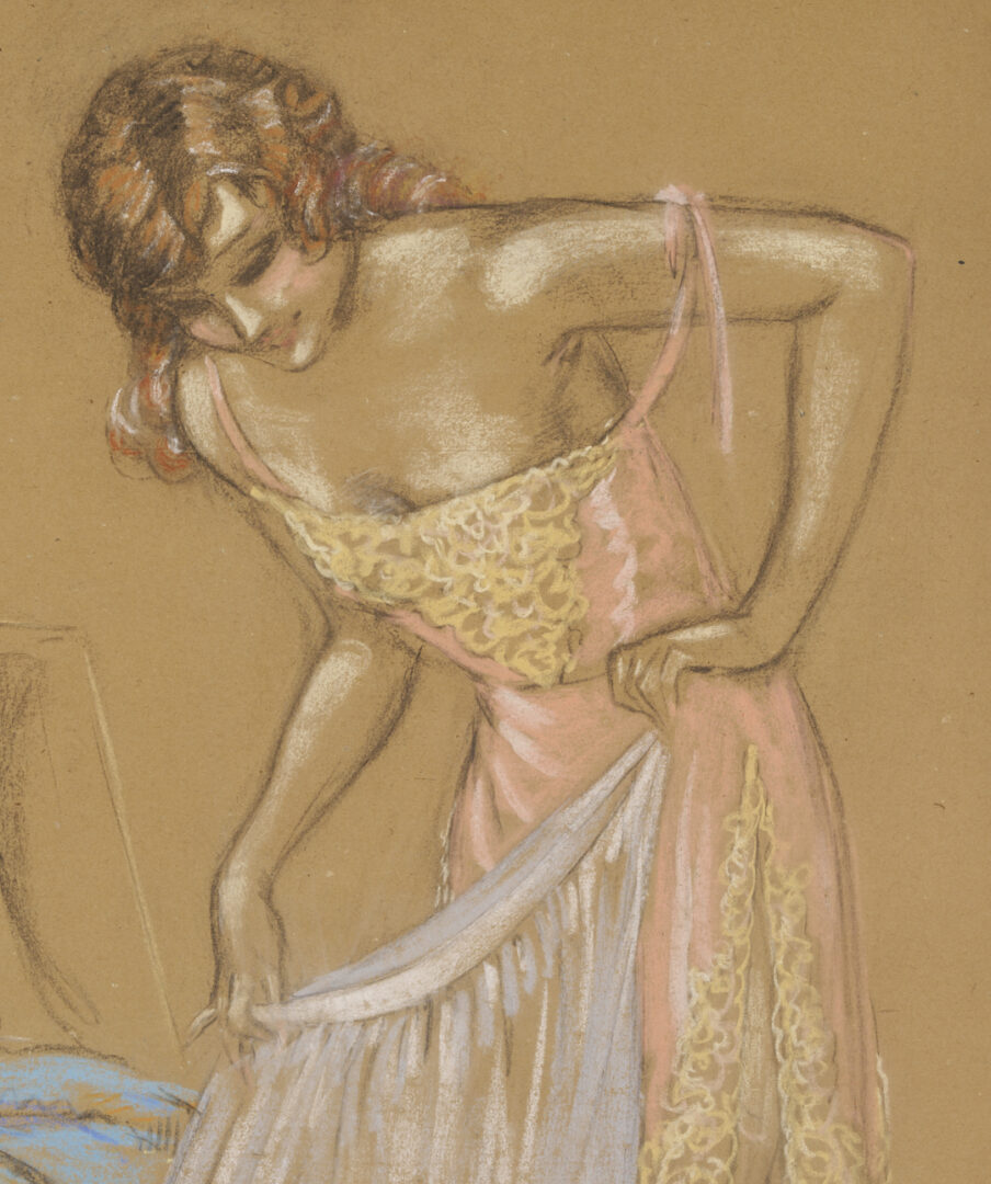 Lot 805: Louis Icart Original Pastel Drawing