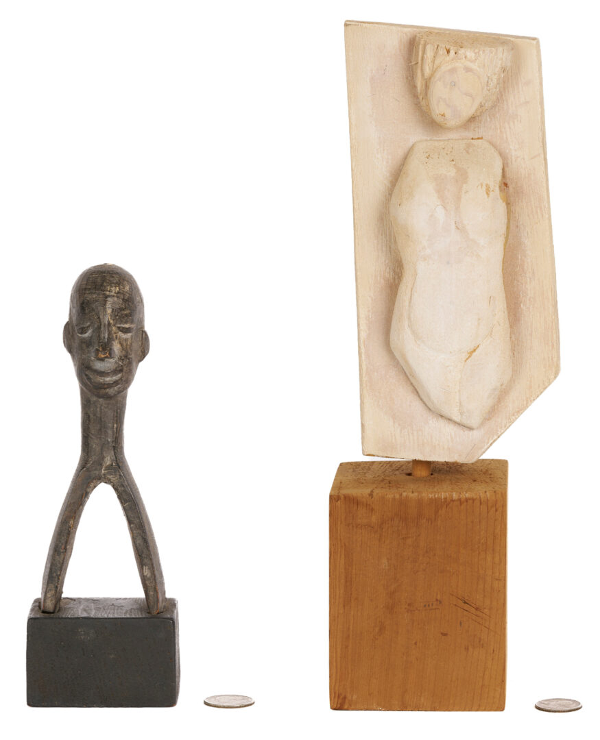 Lot 821: 2 Meyer Wolfe Figural Wood Sculptures