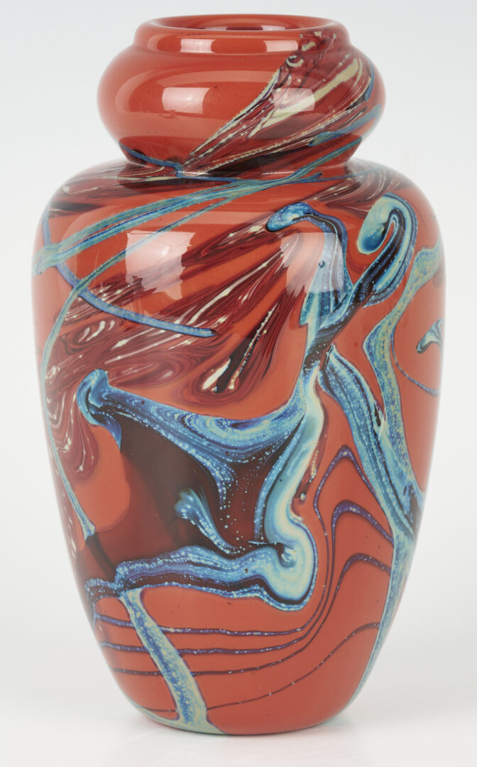 Lot 825: Richard Jolley Paperweight & Art Glass Vase