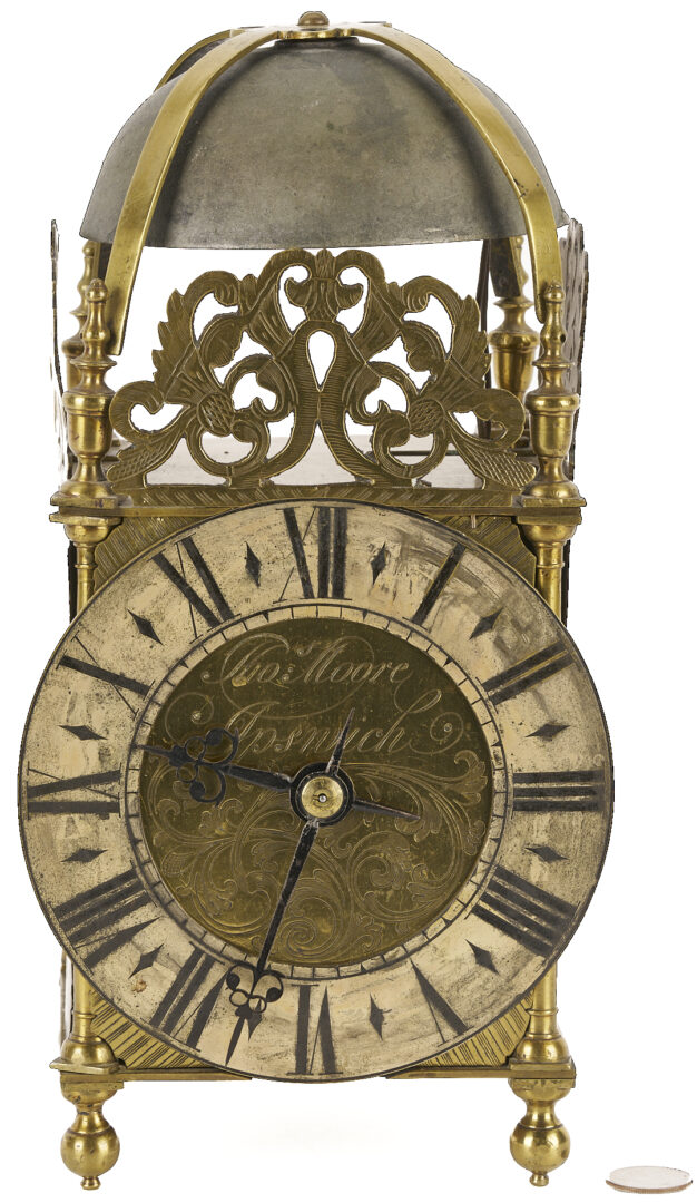 Lot 827: English Brass Lantern Clock