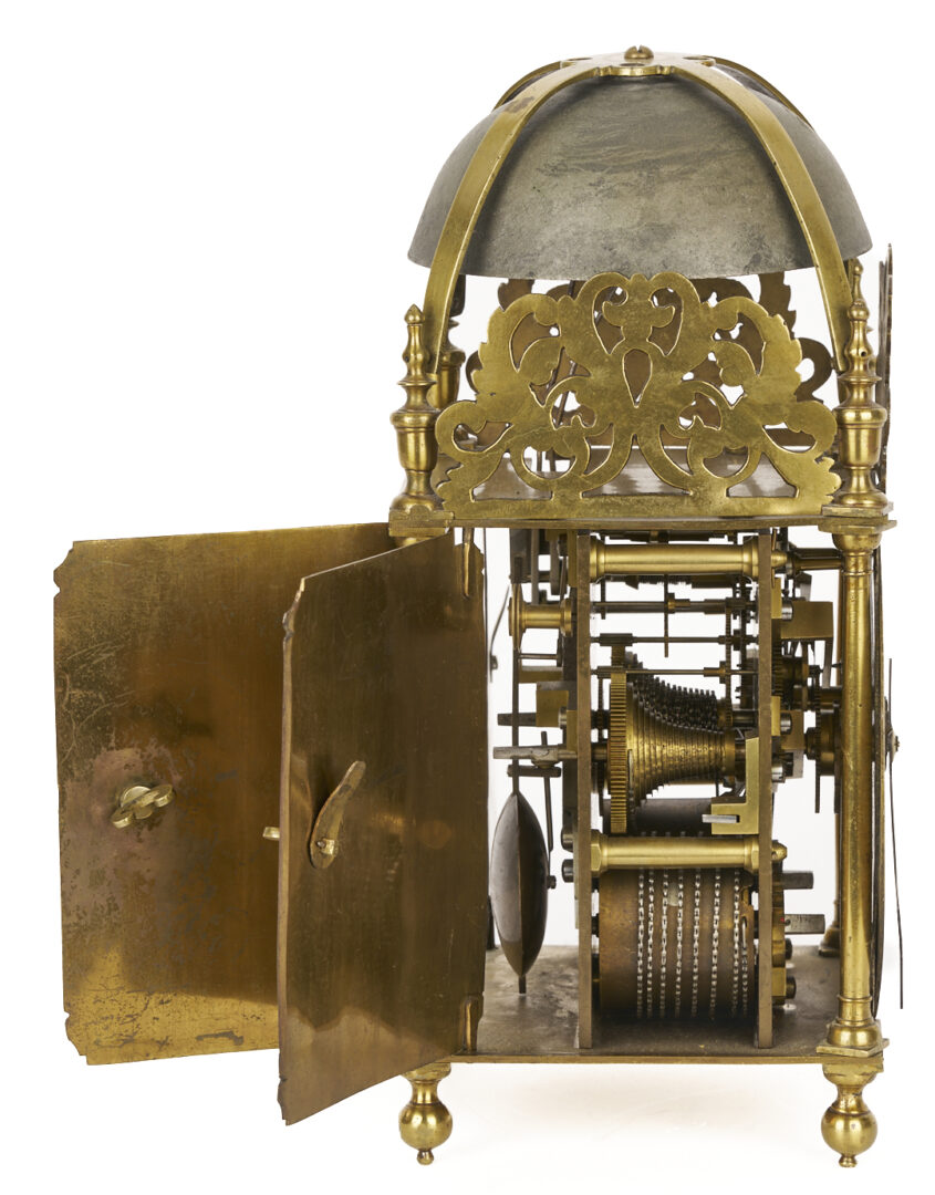 Lot 827: English Brass Lantern Clock