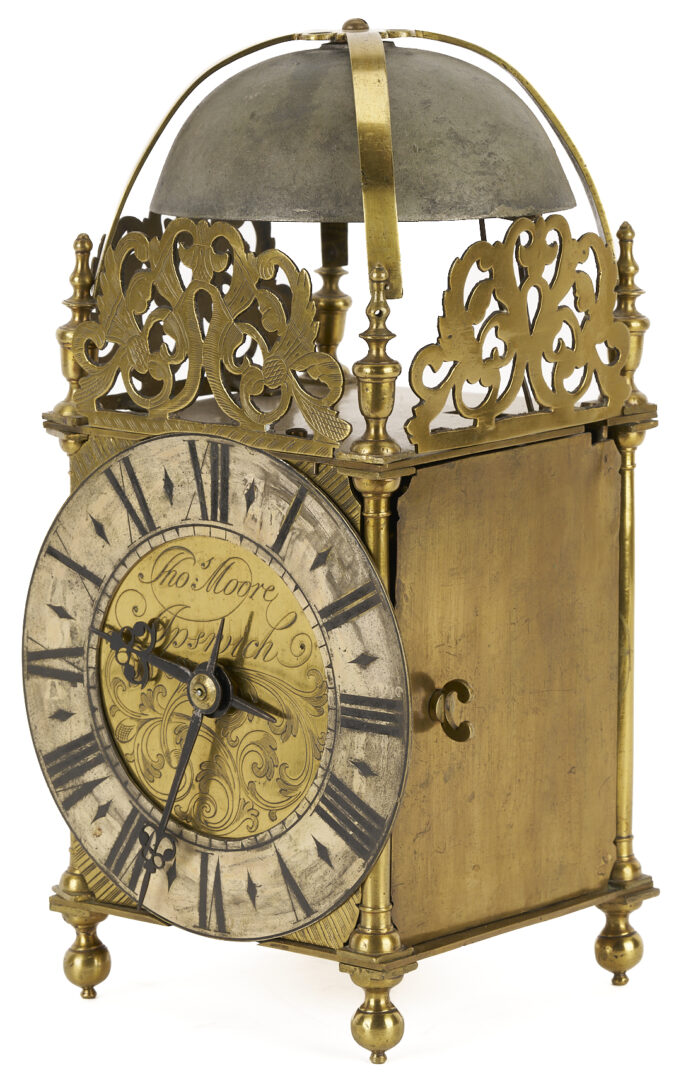 Lot 827: English Brass Lantern Clock