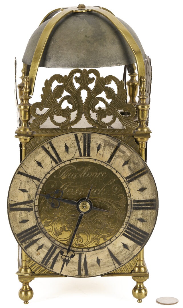 Lot 827: English Brass Lantern Clock