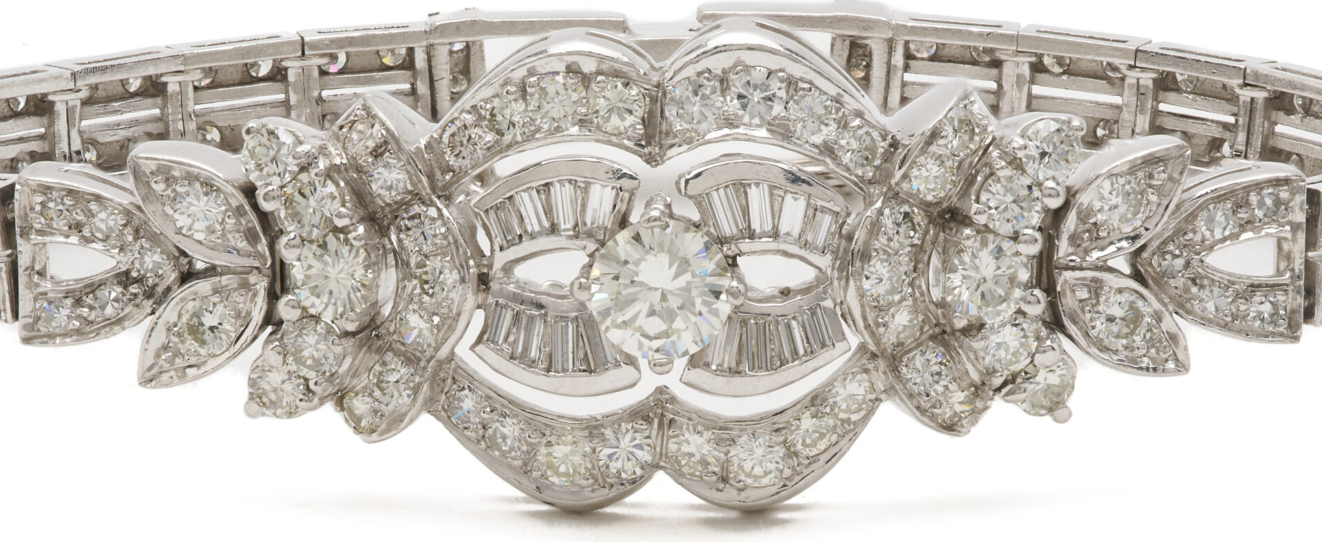 Lot 828: Ladies' Antique Platinum & Diamond Openwork Bracelet