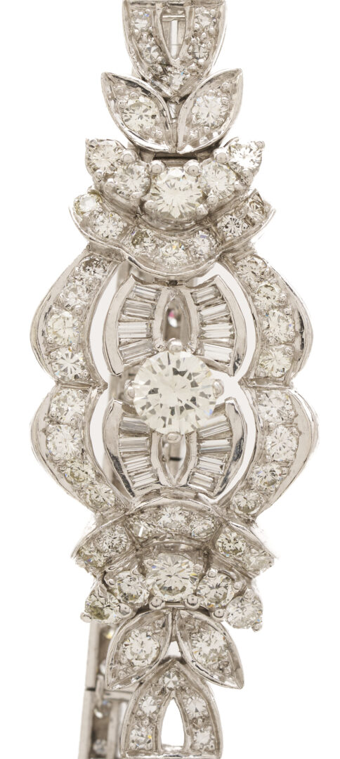 Lot 828: Ladies' Antique Platinum & Diamond Openwork Bracelet