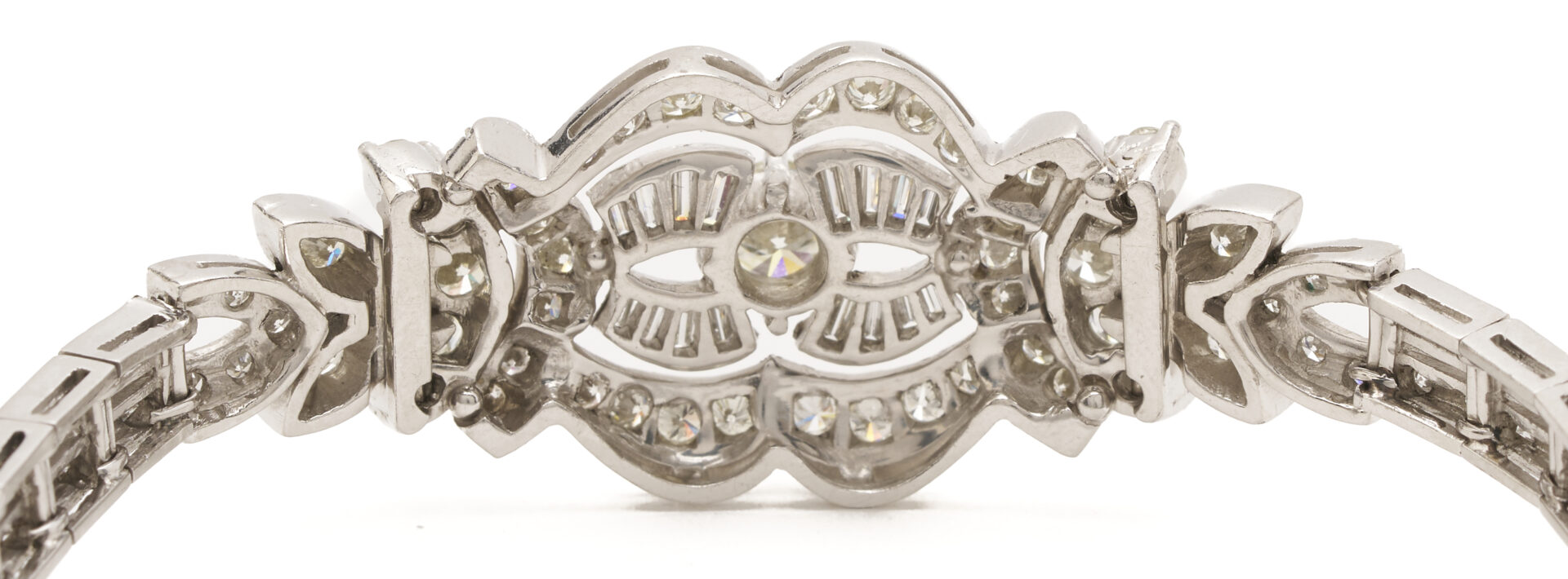 Lot 828: Ladies' Antique Platinum & Diamond Openwork Bracelet