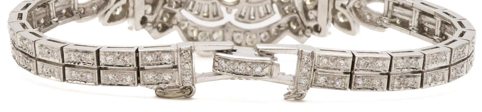 Lot 828: Ladies' Antique Platinum & Diamond Openwork Bracelet