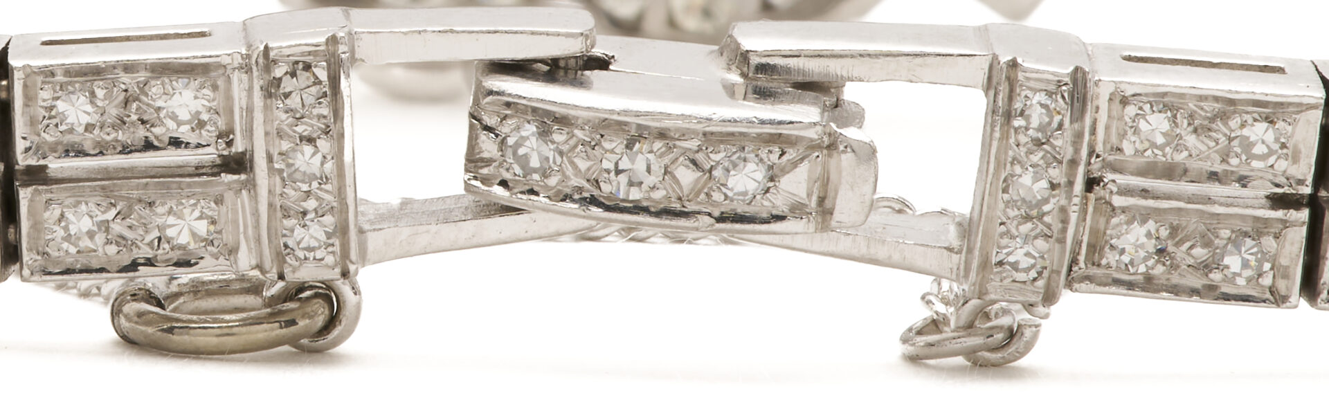 Lot 828: Ladies' Antique Platinum & Diamond Openwork Bracelet