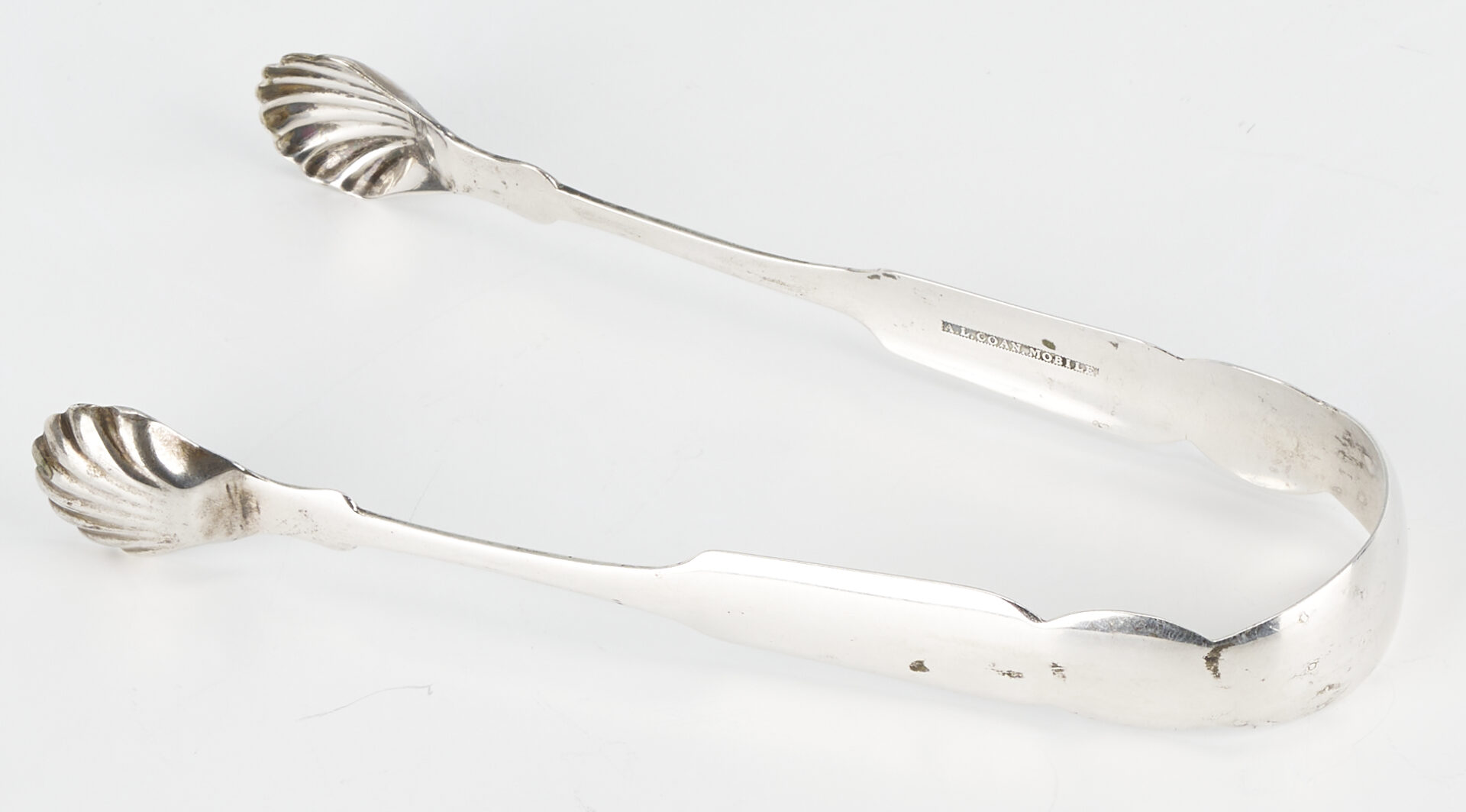 Lot 83: Alabama Coin Silver Sugar Tongs