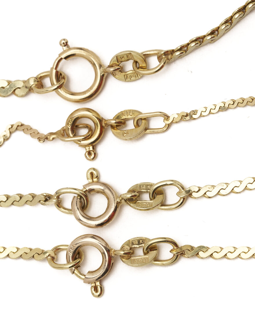 Lot 846: Four 14K Italian Gold Necklaces