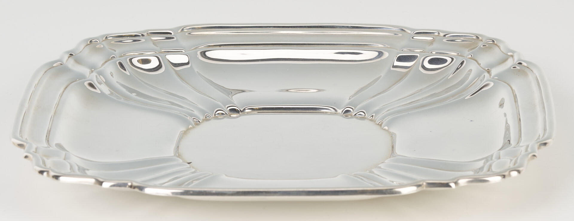 Lot 863: 2 Gorham Sterling Silver Hollware Pcs., Square Tray + Footed Bowl