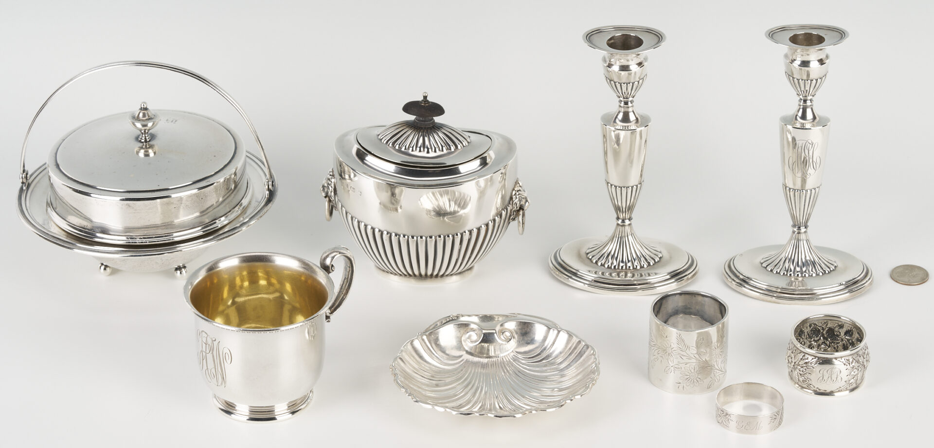 Lot 874: 9 Pieces of Assorted Sterling Hollowware