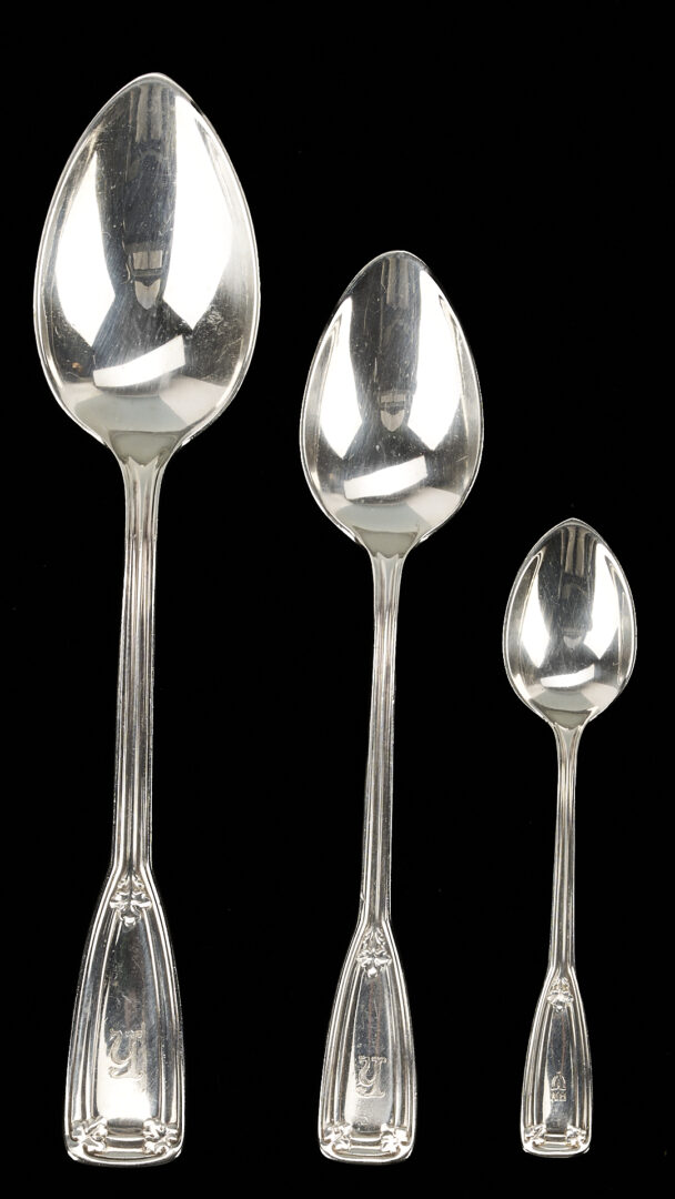 Lot 877: Tiffany Sterling 9 pc Place Setting, St. Dunstan