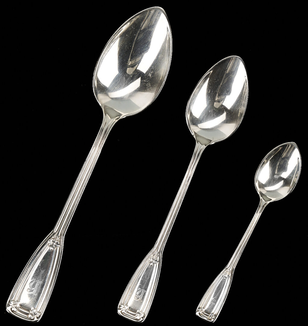 Lot 877: Tiffany Sterling 9 pc Place Setting, St. Dunstan