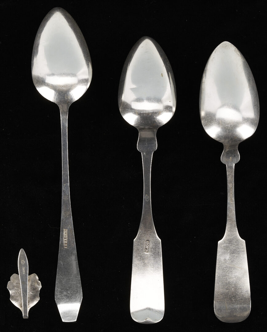 Lot 87: Tennessee Coin Silver Chatelaine & 3 Spoons