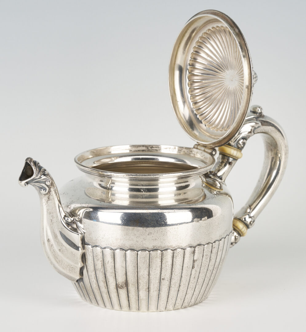 Lot 881: 3 Pc. Assembled Silver Tea Service