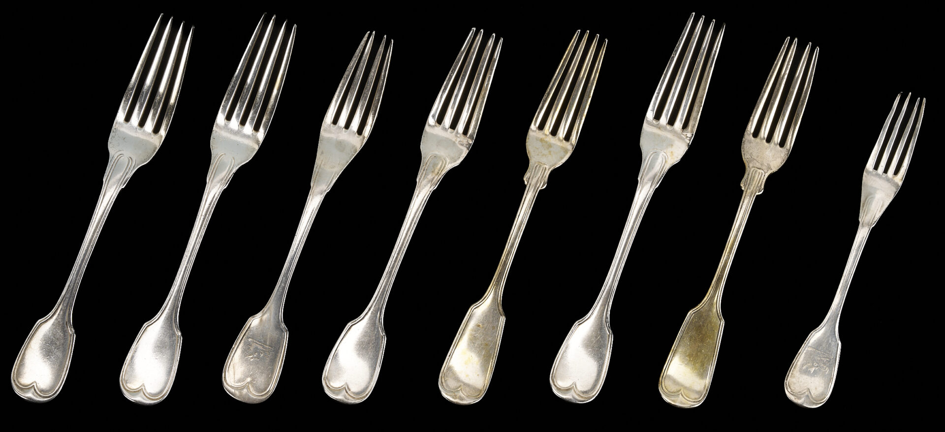 Lot 882: 11 Silver Flatware Items incl. Kirk Coin Silver Forks, English Berry Spoons