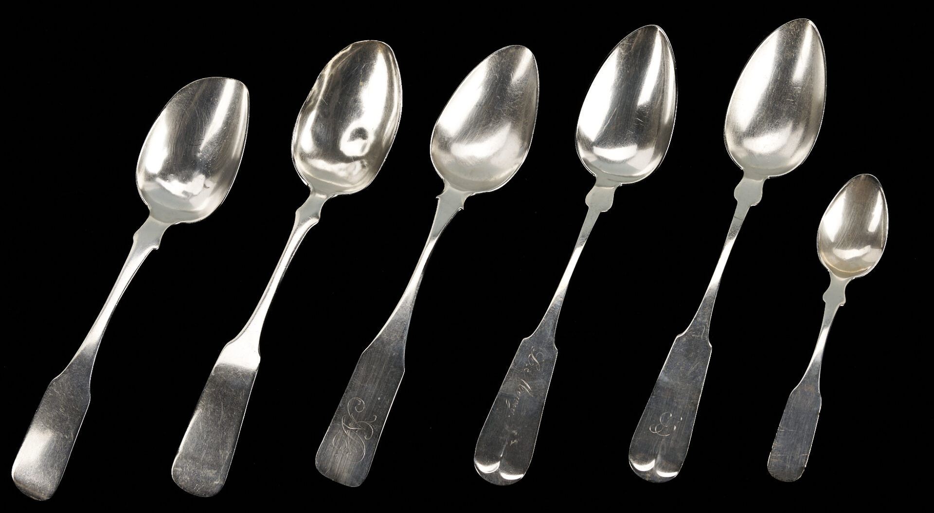 Lot 885: Silver Ladle plus 6 Spoons incl. Tennessee, Russian