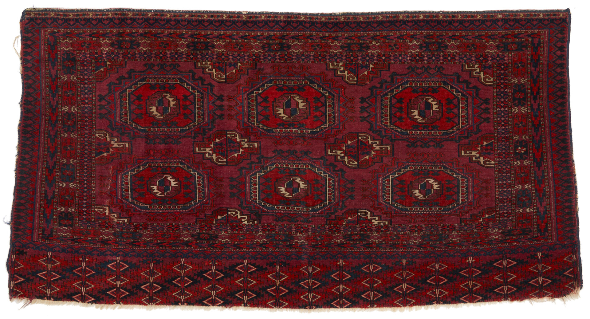 Lot 889: 2 Antique Turkmen Rugs, Saryk Torba & Tekke Chuval