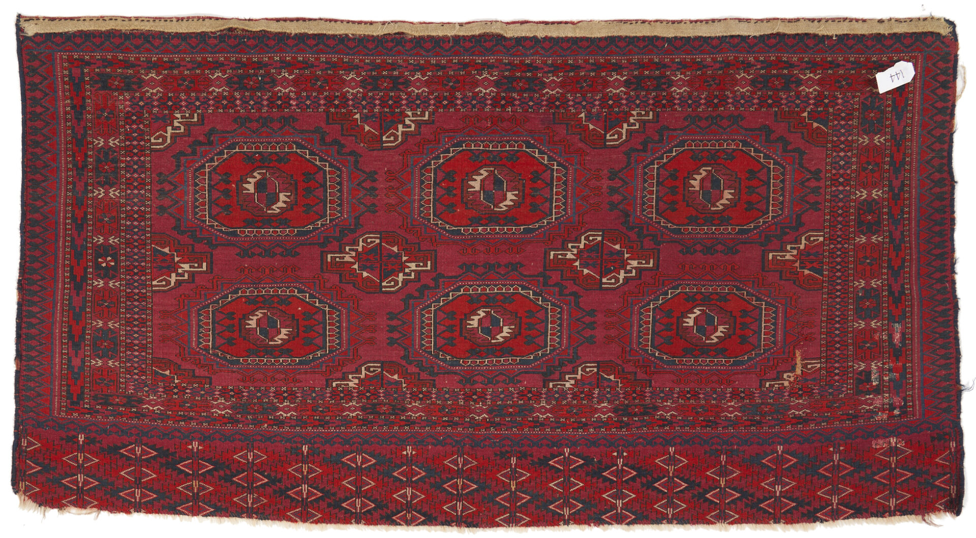 Lot 889: 2 Antique Turkmen Rugs, Saryk Torba & Tekke Chuval