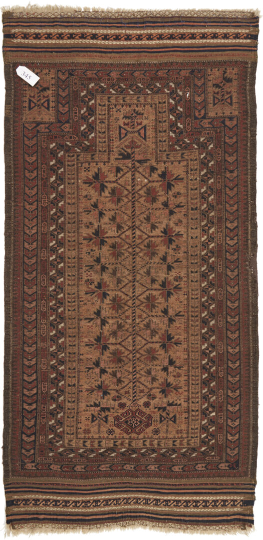 Lot 894: Antique Baluch Afghan Tribal Prayer Rug, circa 1860's