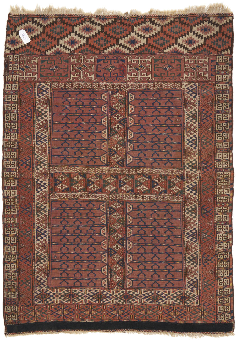 Lot 897: Antique Yomut or Yomud Turkmen Ensi Rug