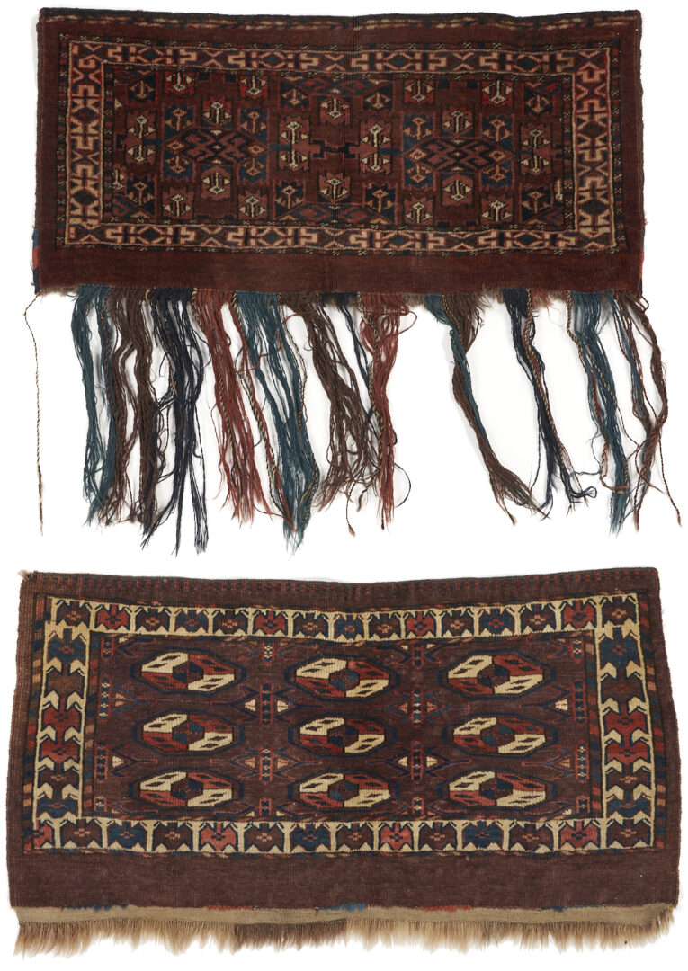 Lot 898: 2 Antique Turkmen Yomud Torba Weavings