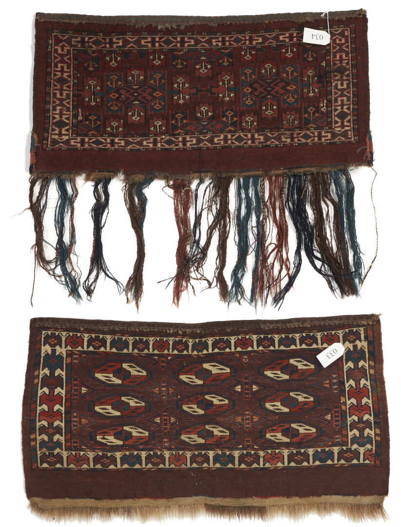 Lot 898: 2 Antique Turkmen Yomud Torba Weavings