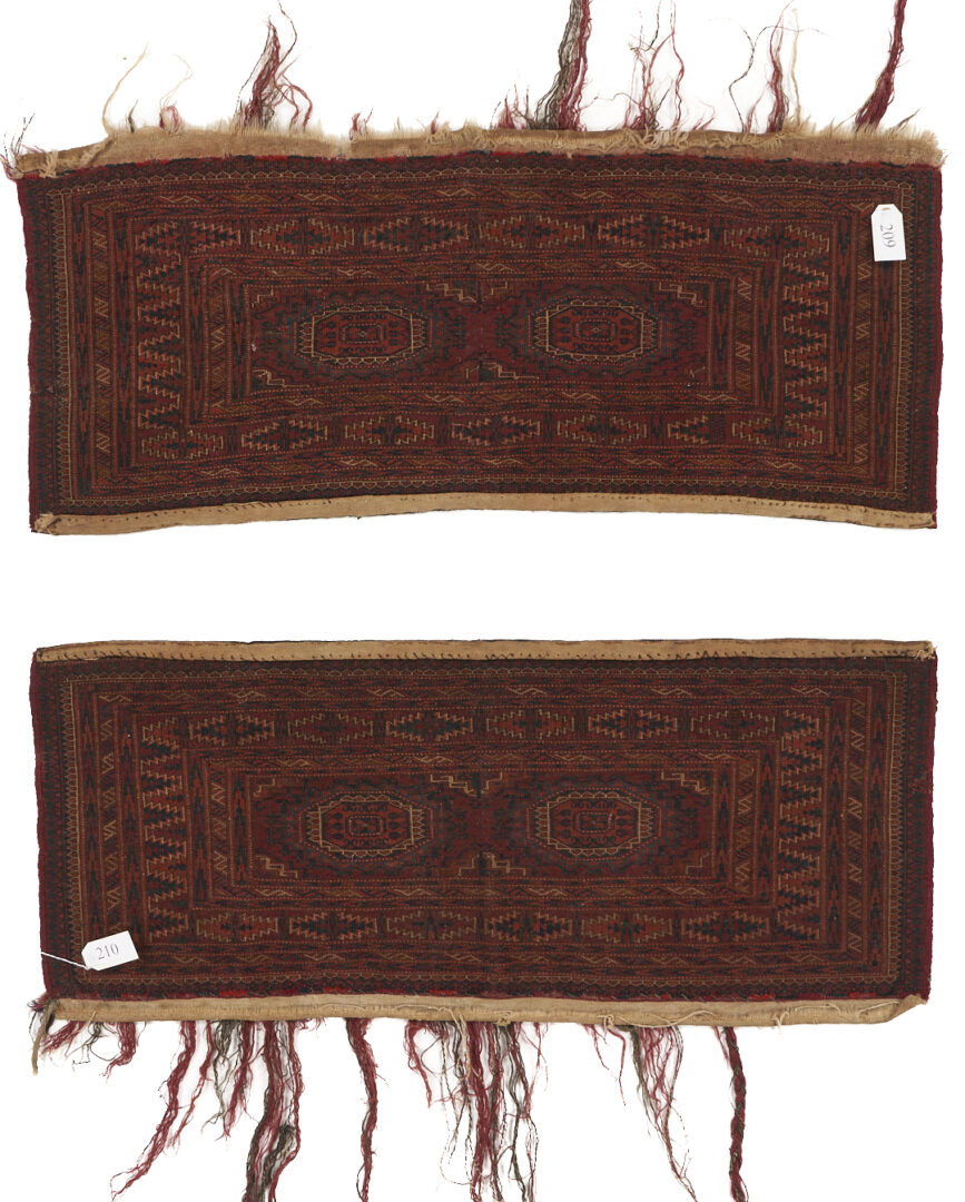 Lot 899: Matched Pair Antique Tekke Turkmen Torba Bag Faces