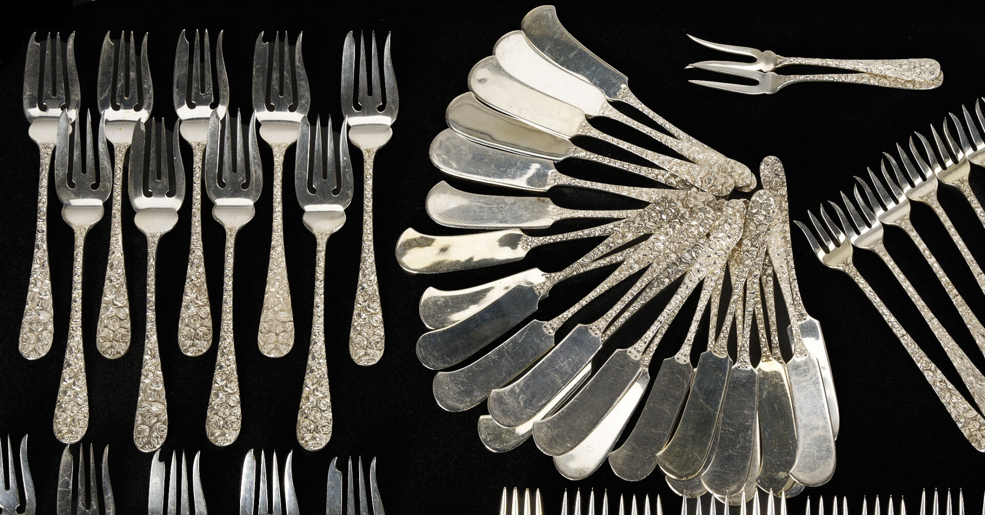 Lot 89: 343 pc Schofield Baltimore Rose Sterling Flatware Service